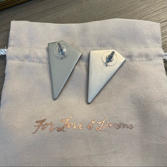 For Love and Lemons - Robin Crystal Earrings, Pink - Picture 3 of 4